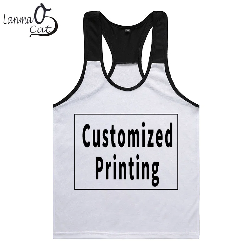 Bodybuilding Fitness Male Tank Tops Custom Printed Sleeveless Top Shirts  Vest Men Muscle Clothes XL XXL