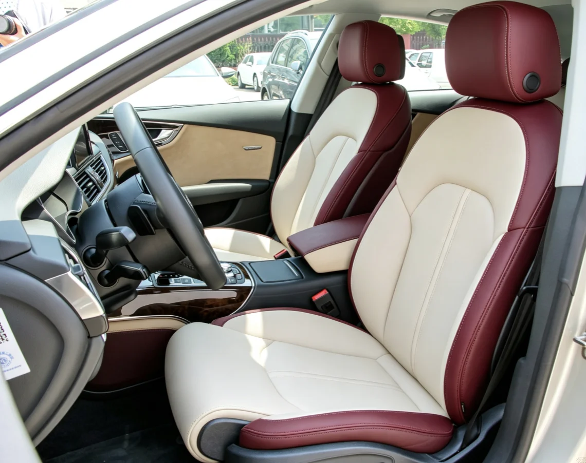 Für Audi A7 C7 2012~2016 Maßgefertigte Autositzbezüge Luxuriöses Nappaleder 100% Passgenau Innenraumzubehör 360 ° Vollständige Abdeckung – Detail 10