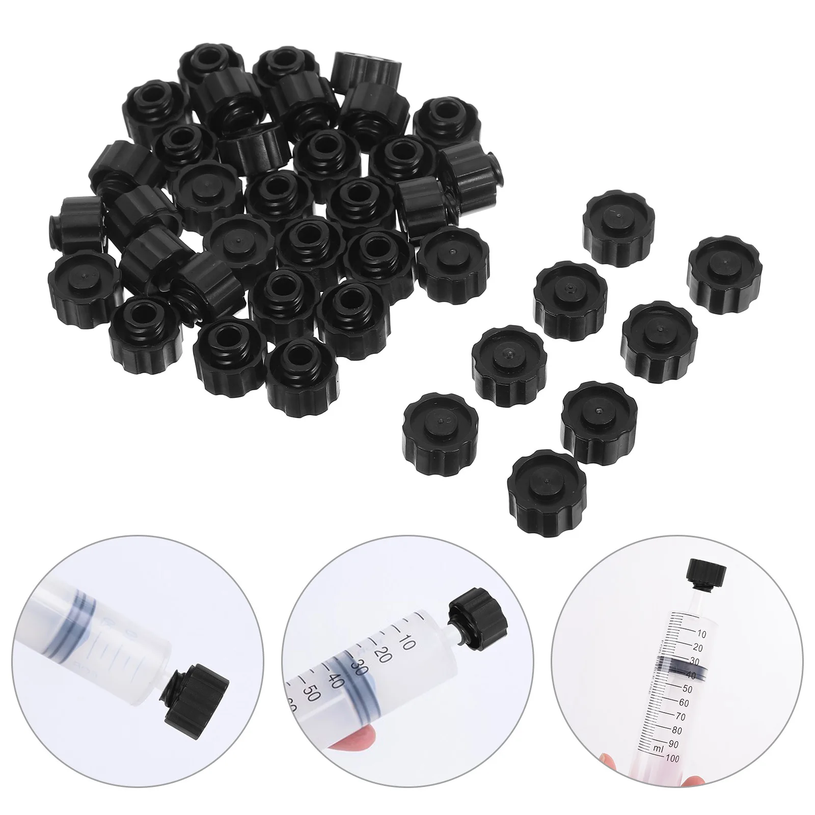 

40Pcs Precision Applicator Caps Spiral Screw Glue Valve Head Plugs Easy Tightening Leak Proof Dispensing Needle Cap for Paint
