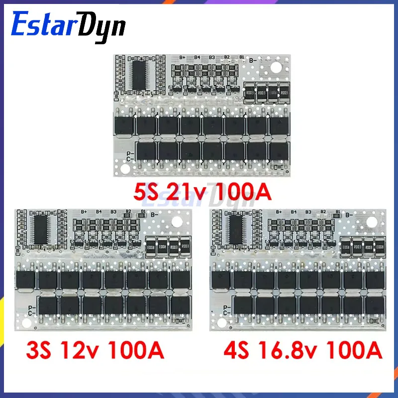 3s/4s/5s Bms 12v 16,8v 21v 3,7v 100a Li-Ion Lmo Ternäre Lithium Batterie Schutz Platine Li-polymer Balance Laden