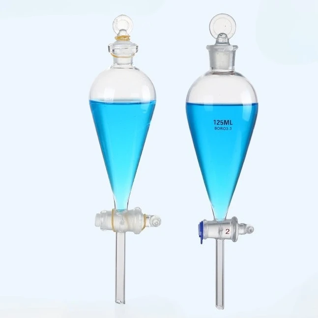 Pear Shaped Extraction Vessel With Glass Stopcock Spherical Separating Container For Chemistry Experiment