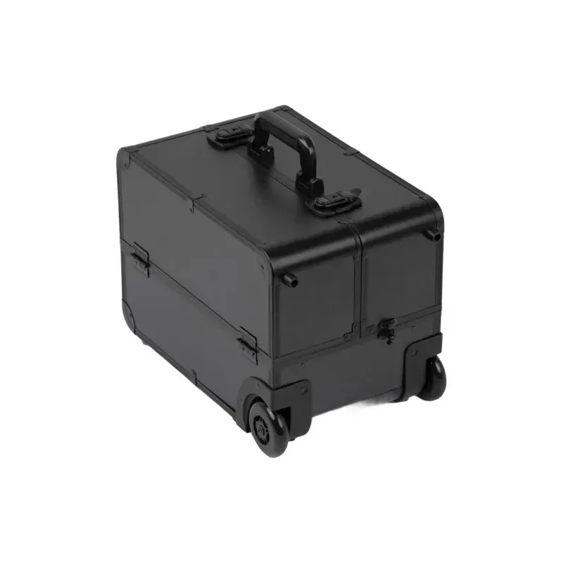 3-Tier Adjustable Trays Professional Rolling Makeup Case With Wheels Cosmetic Organizer For Nail Tattoo Bridal Tools