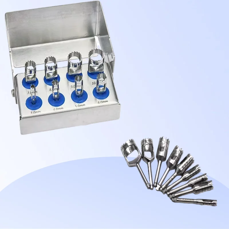 set Dental Cutting Trephine Burs Implant Bone Trephine Drill Dentistry Instrument Planting Low Handpiece