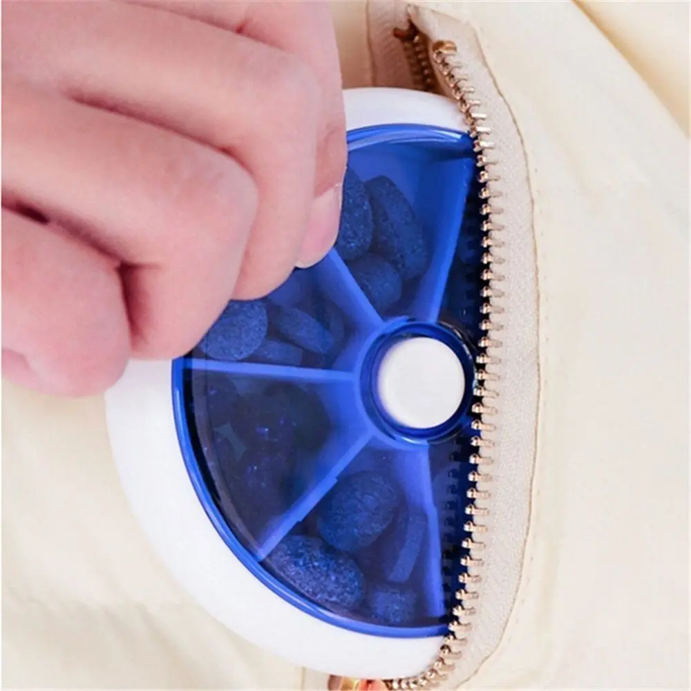 Simple Rotating Seven-grid Pill Box Weekly Plastic Pill Box Waterproof Sealed Travel Pill Case Pill Storage
