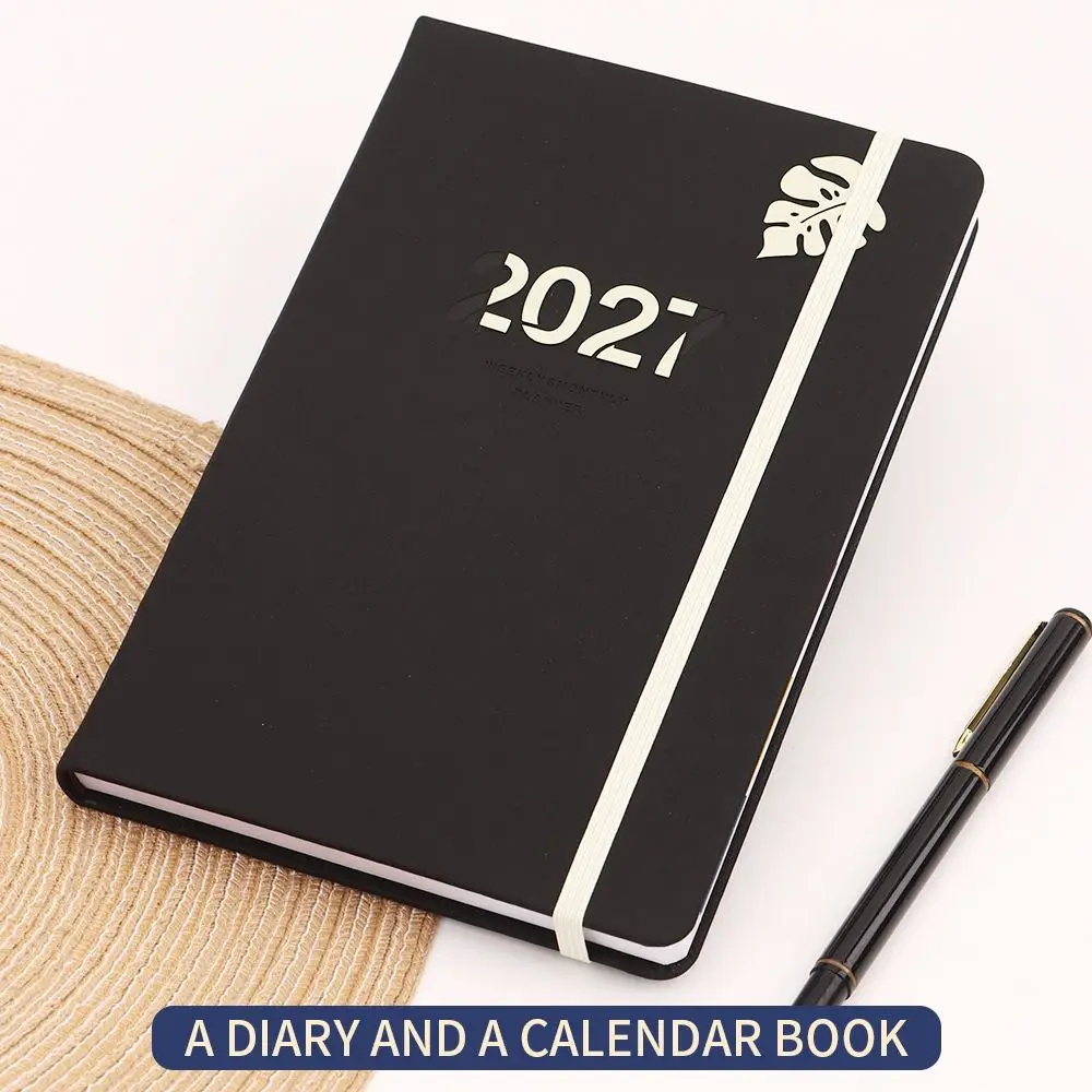 Portable A5 2027 Agenda Book To Do List Textured PU Daily Planner Book Planner Reminder Planner Notebook Gift Giving