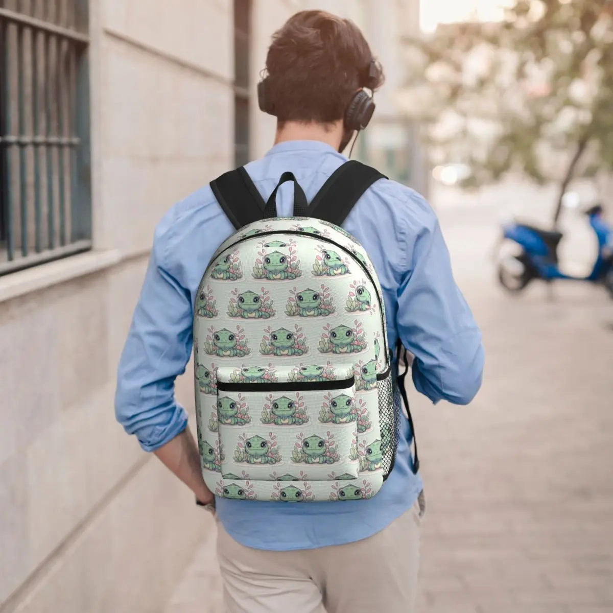 

Lizard Adorable Pastel Reptile Backpack Boys Girls BookBag Kids School Bag Laptop Shoulder Bags for Men Women