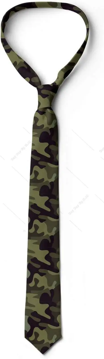 Green Camouflage Multicolor Modern Men's Tie Sports Casual Fashion Ties Print One Size Men Accessories