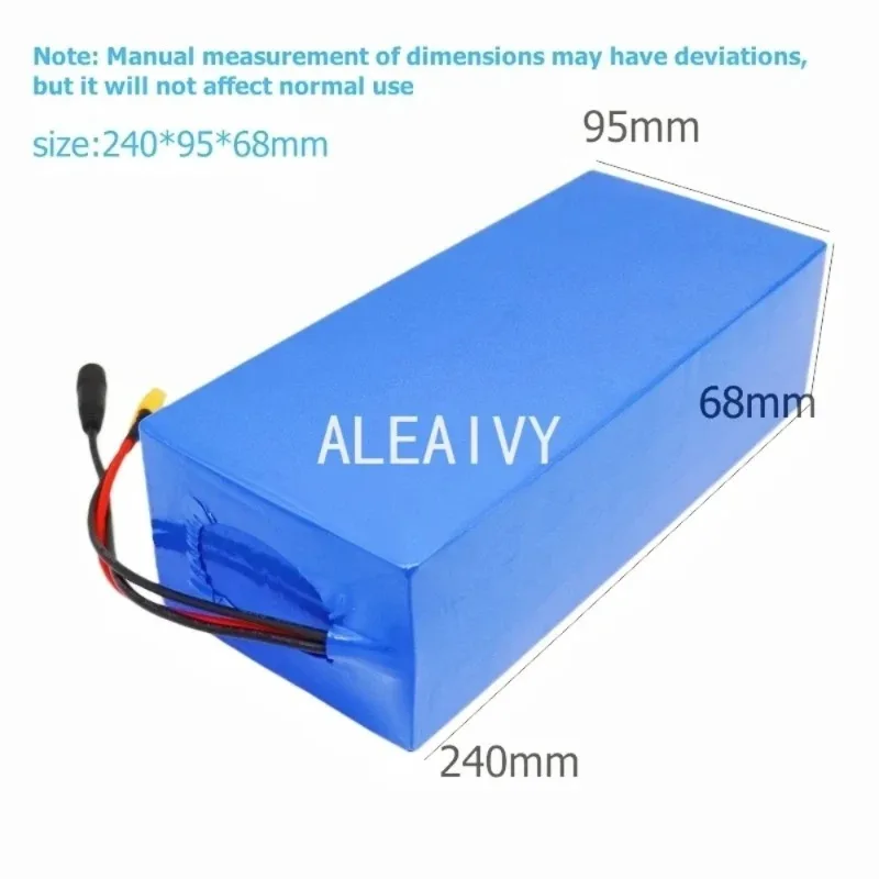 48V 12500mAh built-in battery 13S5P with BMS, 500W 750W 1000W electric mobility tool 18650 lithium battery pack+54.6V 2A charger
