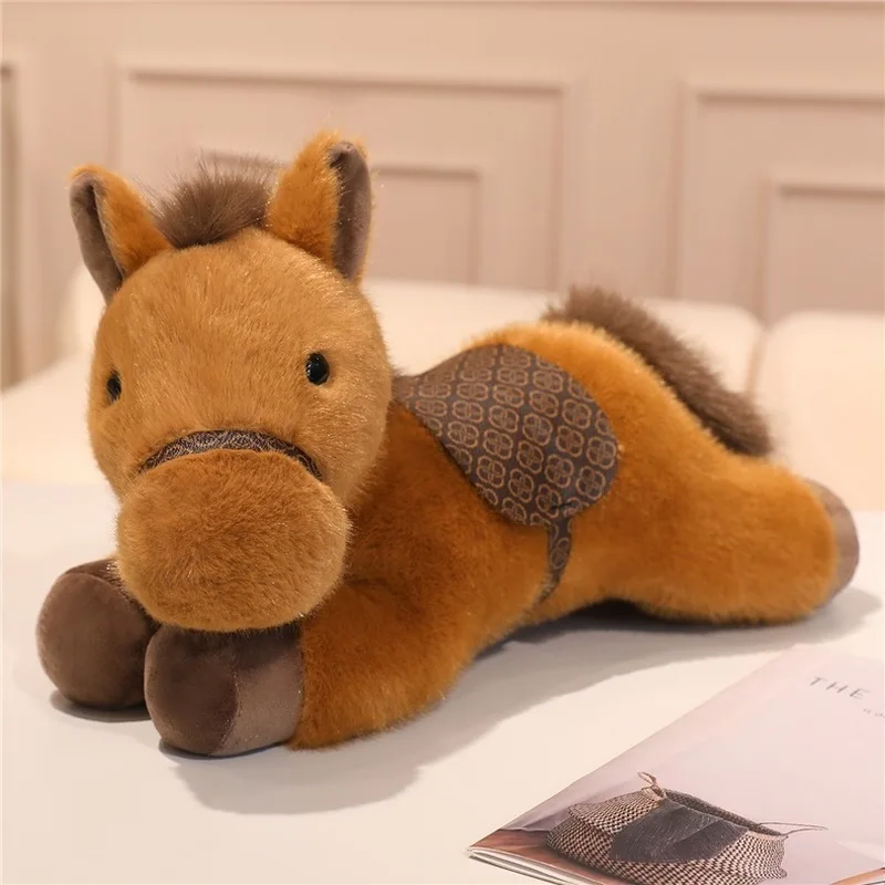 Año de la suerte del caballo, Pony de peluche, lindo muñeco de mascota del zodiaco, Animal relleno suave para mayor comodidad, el mejor regalo de Año Nuevo para niños