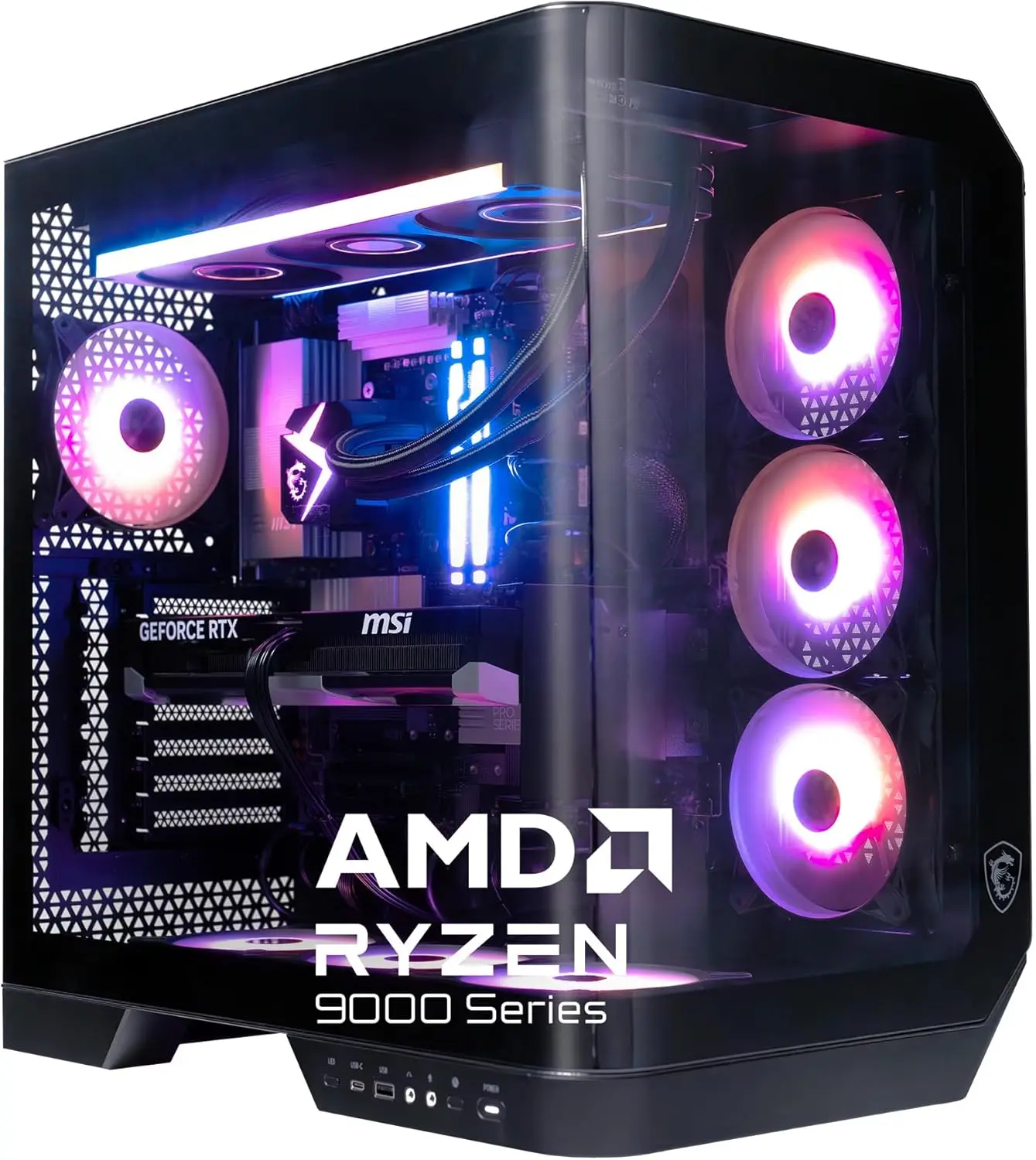 msi Vision ZS Gaming Desktop PC | AMD Ryzen 7 9800X3D | NVIDIA GeForce RTX 5070 12GB | 32GB DDR5 RAM