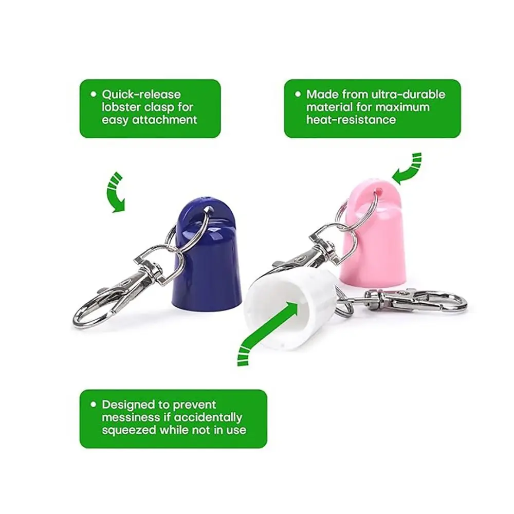 Portable Universal Lip Balm Holder Lightweight Multiple Color Lip Balm Caps Keychain Holder for Aquaphor Daily Carry view 3