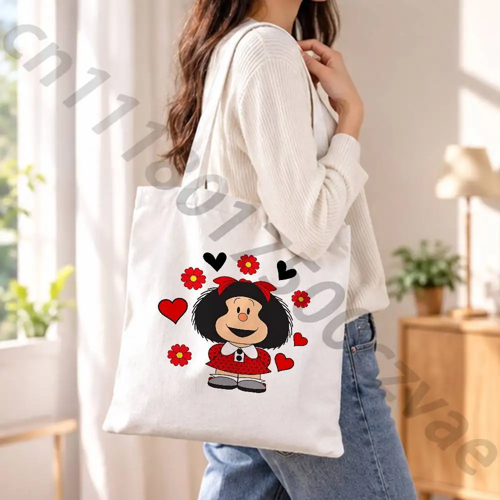 M-MAFALDA Reusable Fashionable Backpack Multifunctional Handbag Canvas Shopping Bag