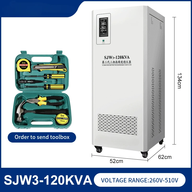 SJW3-120KVA High power regulated power supply SVC 380v LCD Display three phase automatic Ac voltage regulators/stabilizers