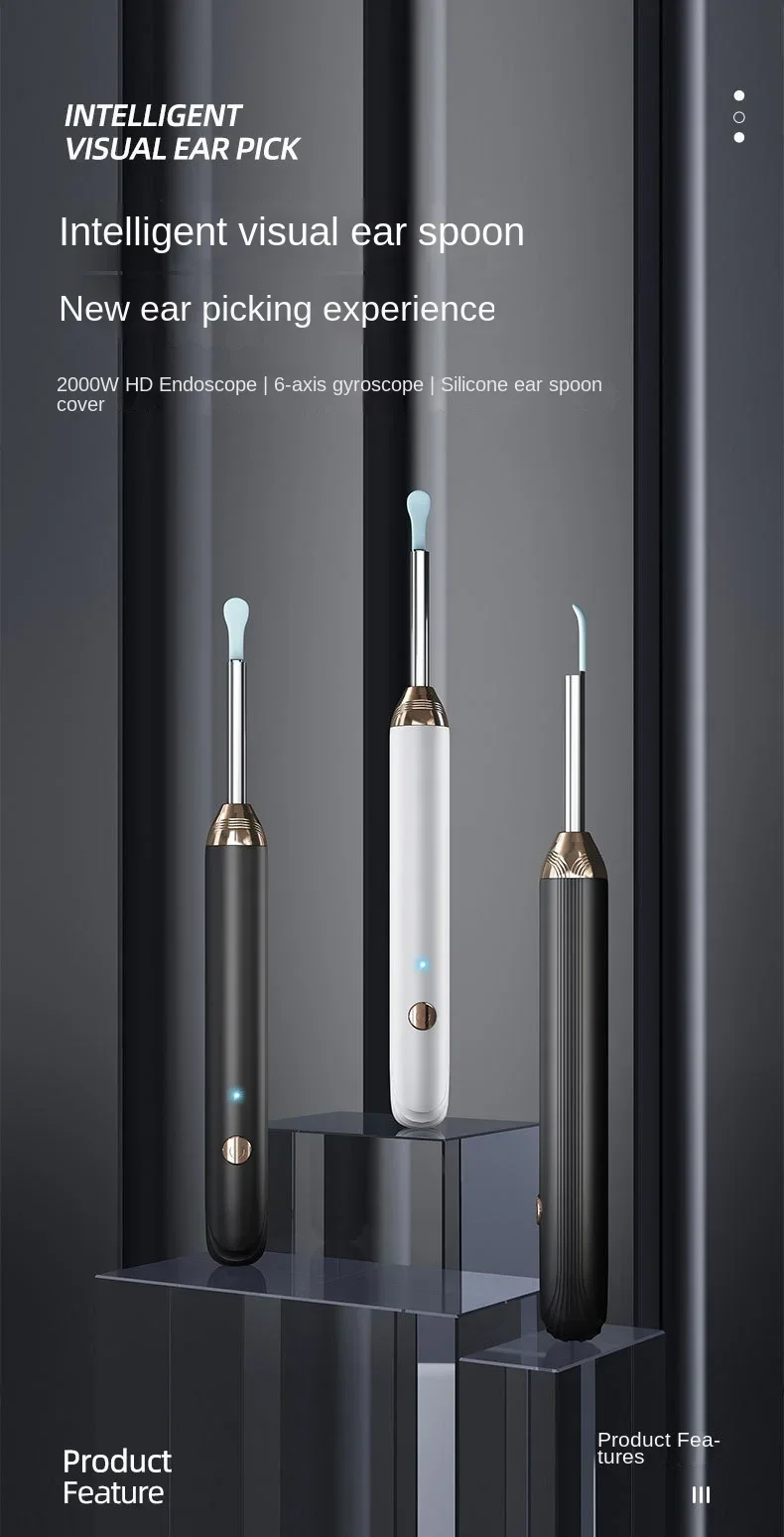 Tinsol Neuer 1296P Intelligenter Visueller Ohrenreiniger Ohrenschmalz-Entferner Otoskop USB-C-Ladegerät Endoskop mit Kamera – Detail 1