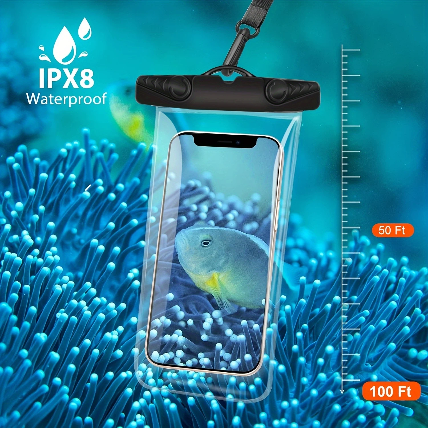 Universal IPX8 Waterproof Phone Case (2 Packs) - Up To 7