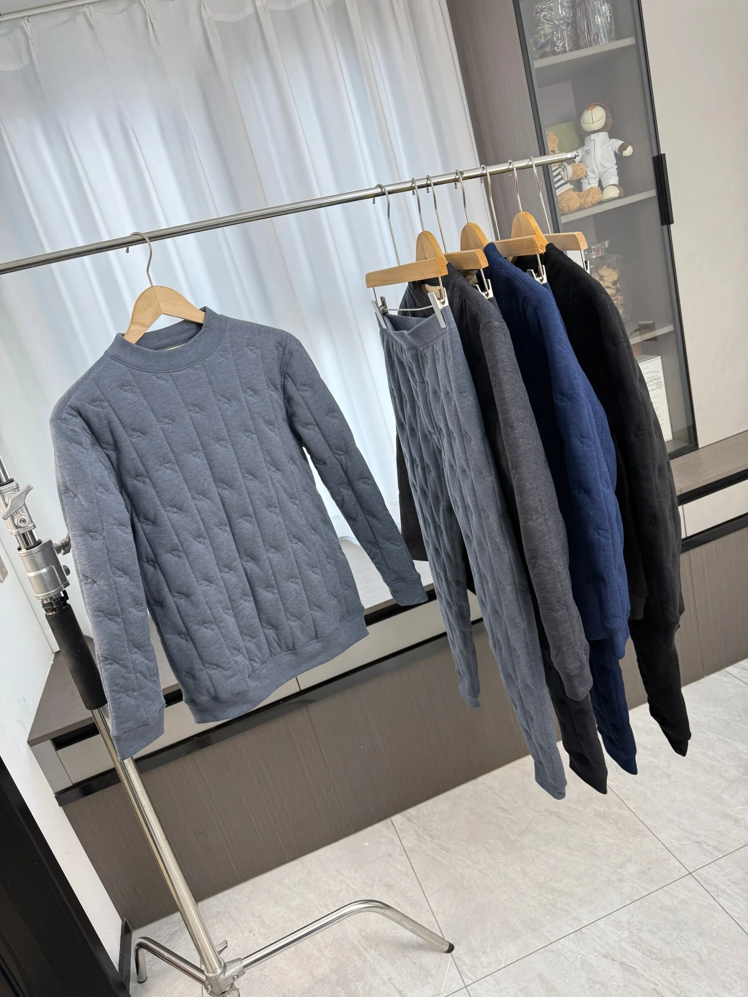 

Extra Thick Wool Thermal Underwear Set for Men Fleece Lined Warm Home Clothes Long Sleeve round Neck Constant Temperature The...