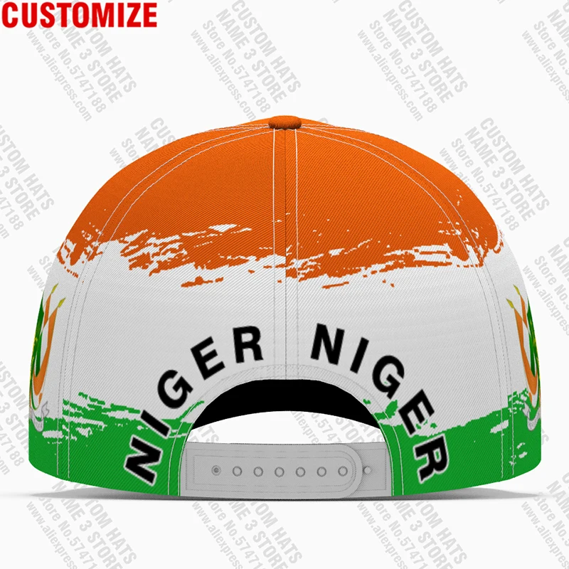 قبعات البيسبول النيجر مخصص اسم شعار الفريق Ne Hat Ner البلد السفر الفرنسية العربية جمهورية الأمة العلم طباعة صور القبعات #5