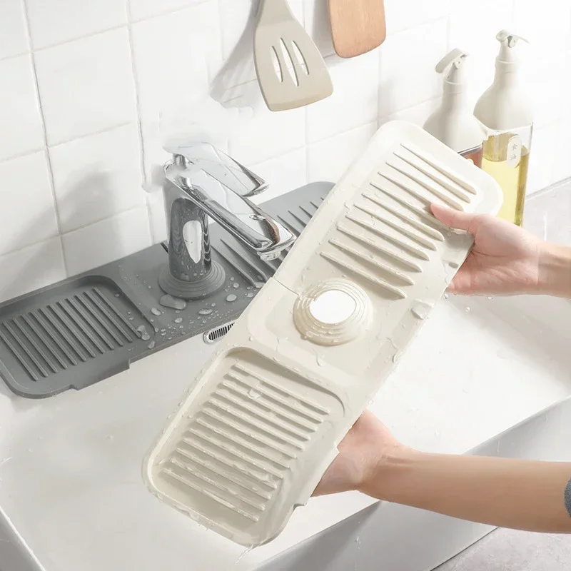 

Multi purpose Kitchen Sponge Soap Rapid Drainage Storage Slope Mat Silicone Faucet Splash Pad Foldable Drain Mat