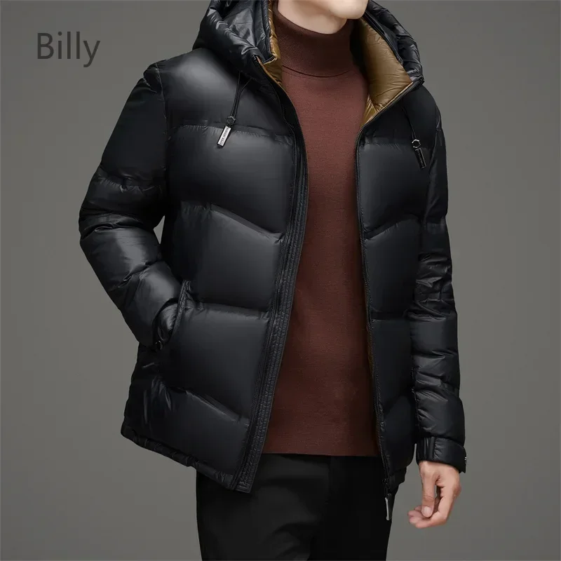 

Black Gold Short Down Jacket Designer Clothes Men Duck Down Padding Men's Padded Jacket Warm Man Winter Coat Hooded Jackets