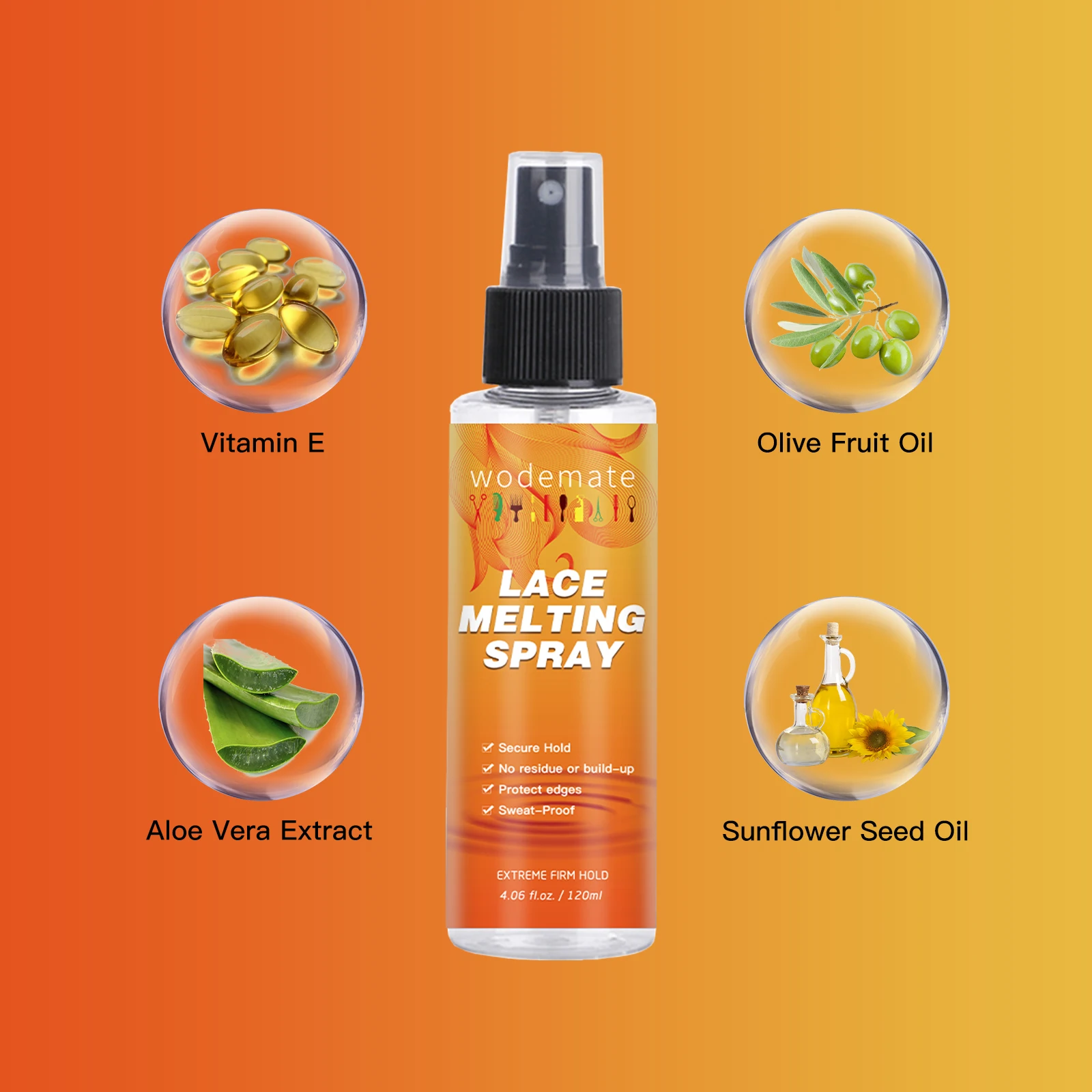 120ml Sprüh schmelzen für Spitzen perücken kleber Schnellt rockn endes Spray Langlebige unsichtbare Spitze Natürlicher Schmelz mousse Spray Spitze Perücken kleber