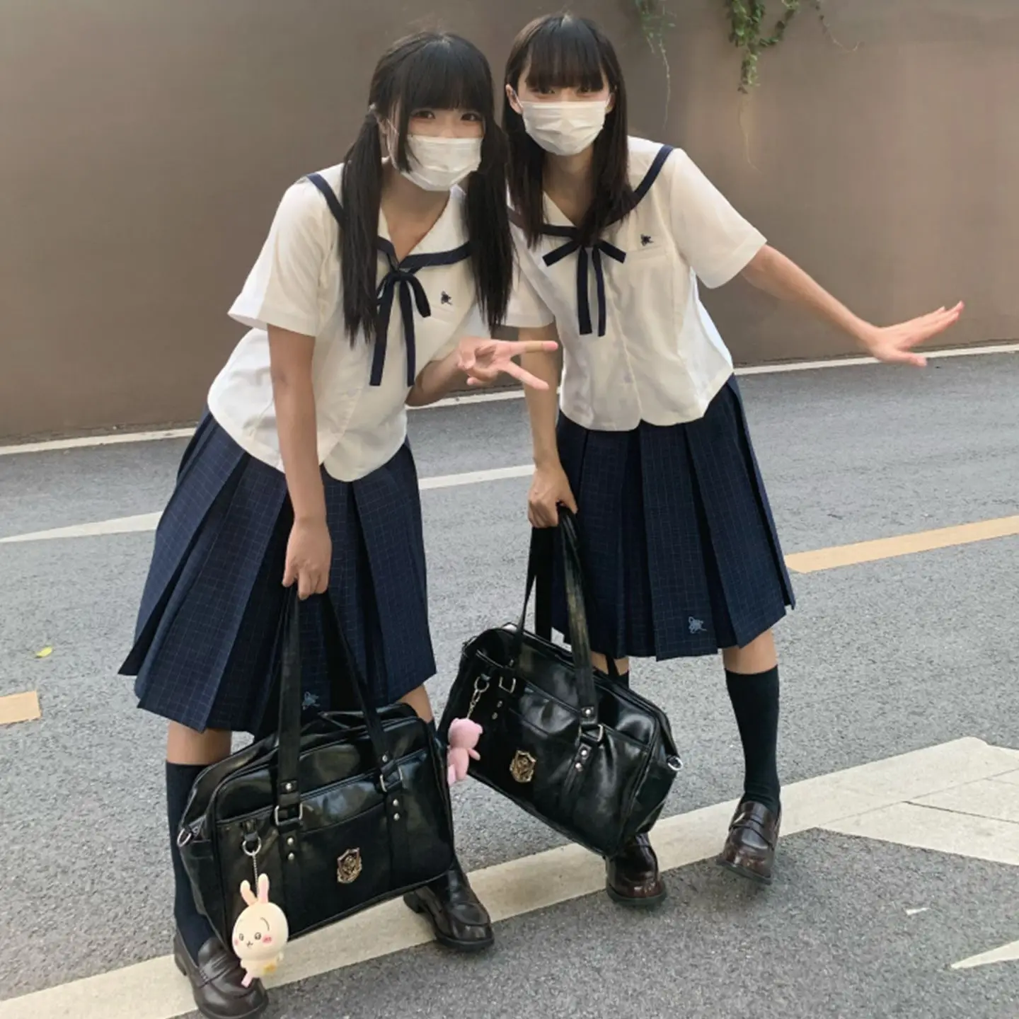 

Japan Jk Sailor Suit Plaid Skirt Suit TR School Supply Sense 55CM Mid Skirt