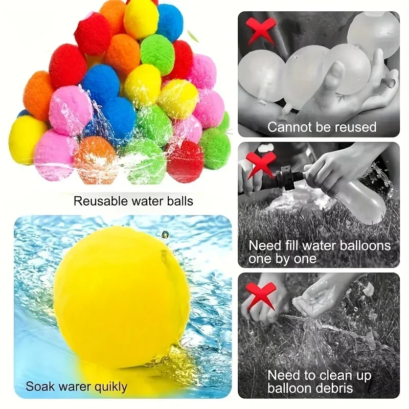 Fun Reusable Water Balls, Reusable Water Balloons For Outdoor Toys And Games, Water Toys, Summer Toy Balls For Pool And Backyard