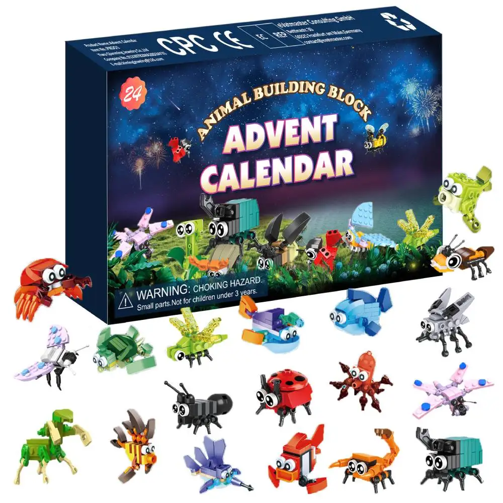 Animal Insect Advent Calendar Block Set Christmas Countdown Calendar Block Set Creative Holiday Gifts For Kids Boys And Girls