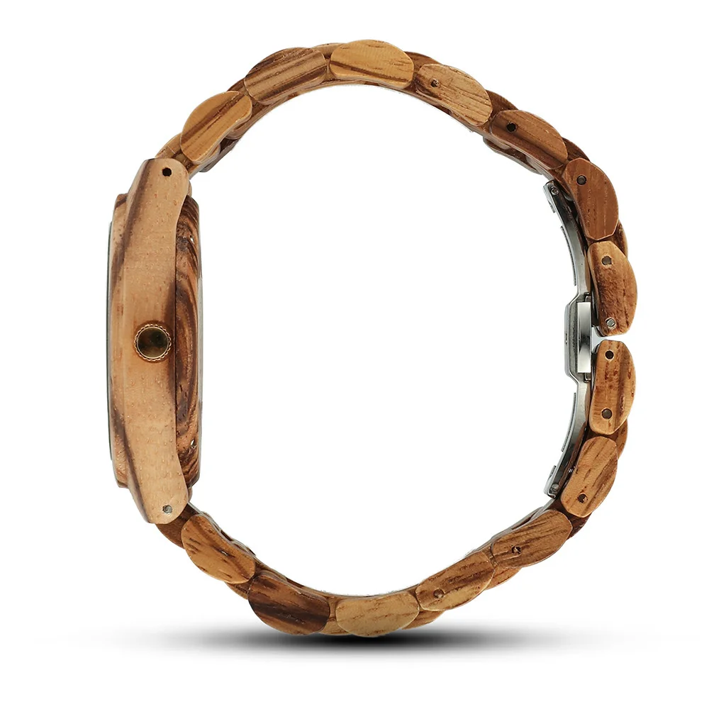 Montres-bracelets en bois naturel pour femmes, diamant, cadran doré, marque de luxe, biscuits