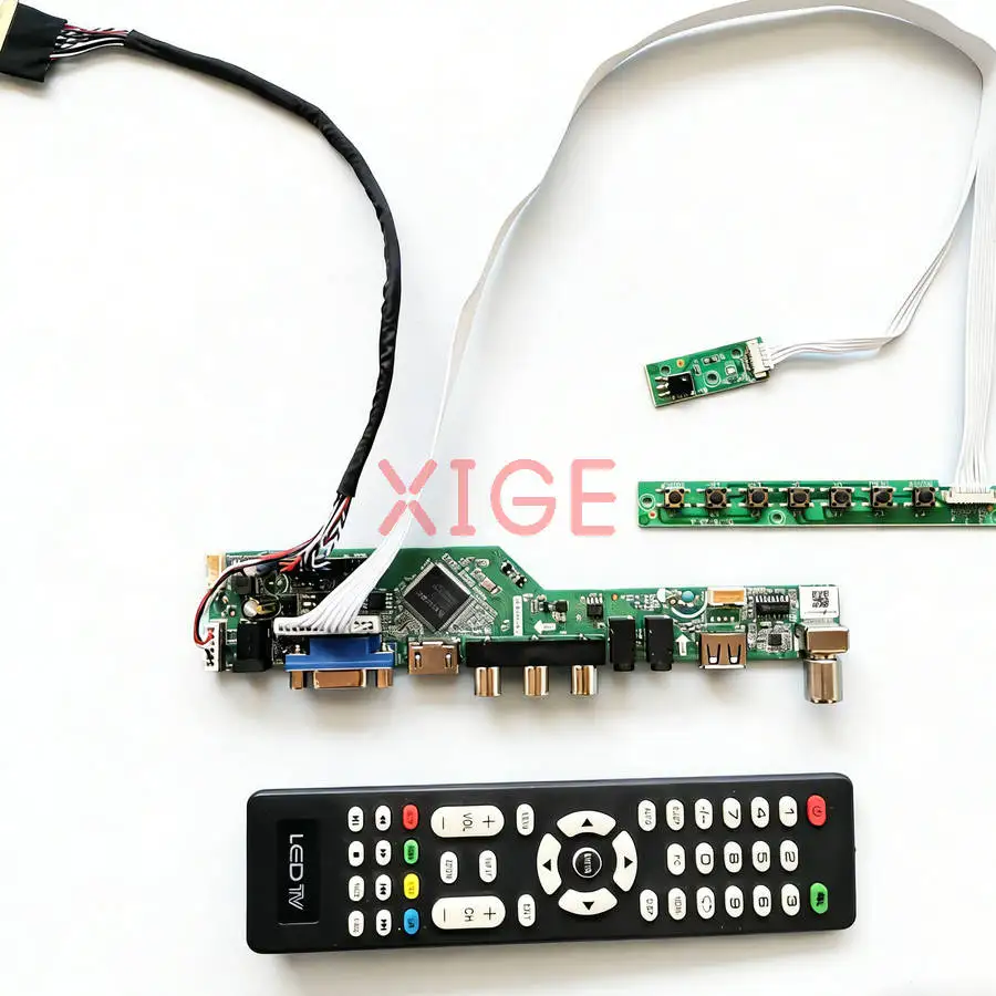 

Плата контроллера, совместимая с LP156WF1 LP156WF2 LP156WF4 LP156WFC, 1920x1080, HDMI+VGA+AV+USB, панель монитора для ноутбука, 1920*1080, 40-контактный комплект LVDS