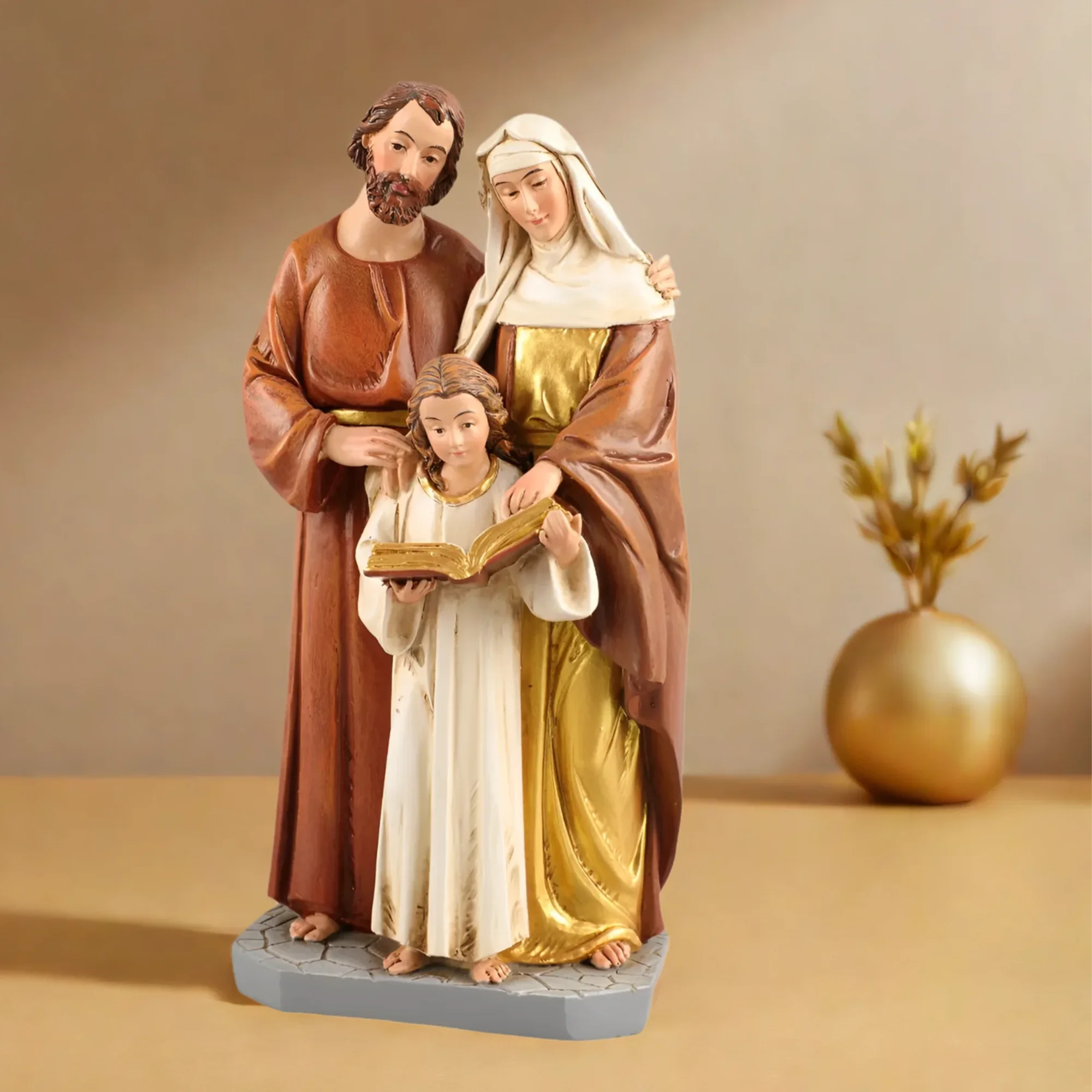 تمثال عائلة سانت آن مقاس 7.48 بوصة ارتفاع، زينة تمثال راتنج مريم العذراء، ديكور قابل للجمع، هدية عيد الميلاد #6