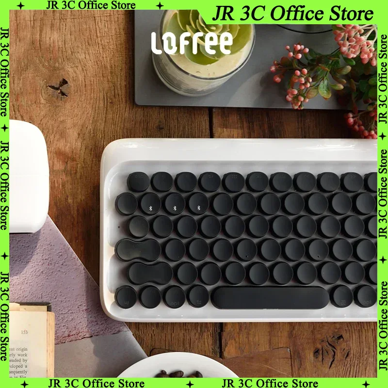 

Lofree Rofil Polka Dot Mechanical Keyboard Wireless Bluetooth Blue Axis Girls Office Laptop Ipad Tablet Business minimalist