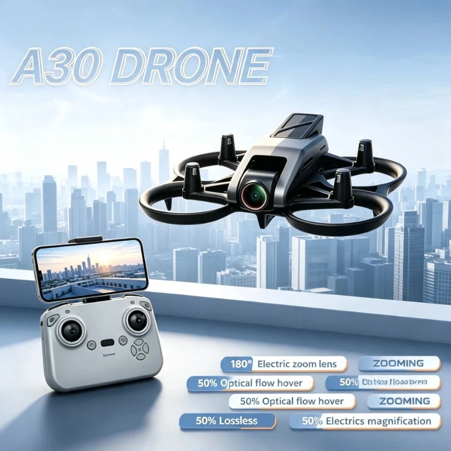 Nouveau drone de course A30 GPS pliable avec caméra HD 8K, protection intégrale, flux optique, WiFi 5G FPV, quadricoptère RC aérien