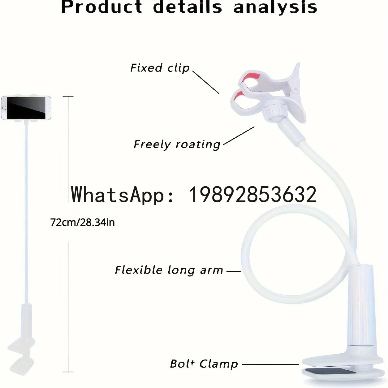 LYY Lazy Bedside DesktopMobile Phone Clamp Bracket Flexible Long Arm Gooseneck Lazy Person Bracket With Handle Live Bracket