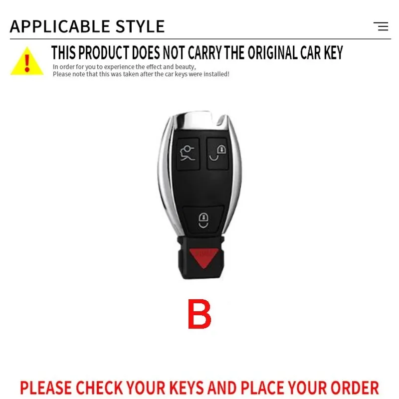 Leather Alloy Car Key Case Cover Shell Protector Accessories For Mercedes Benz A B R G Class GLK W251 GLA W463 W176 GLC GLR W204