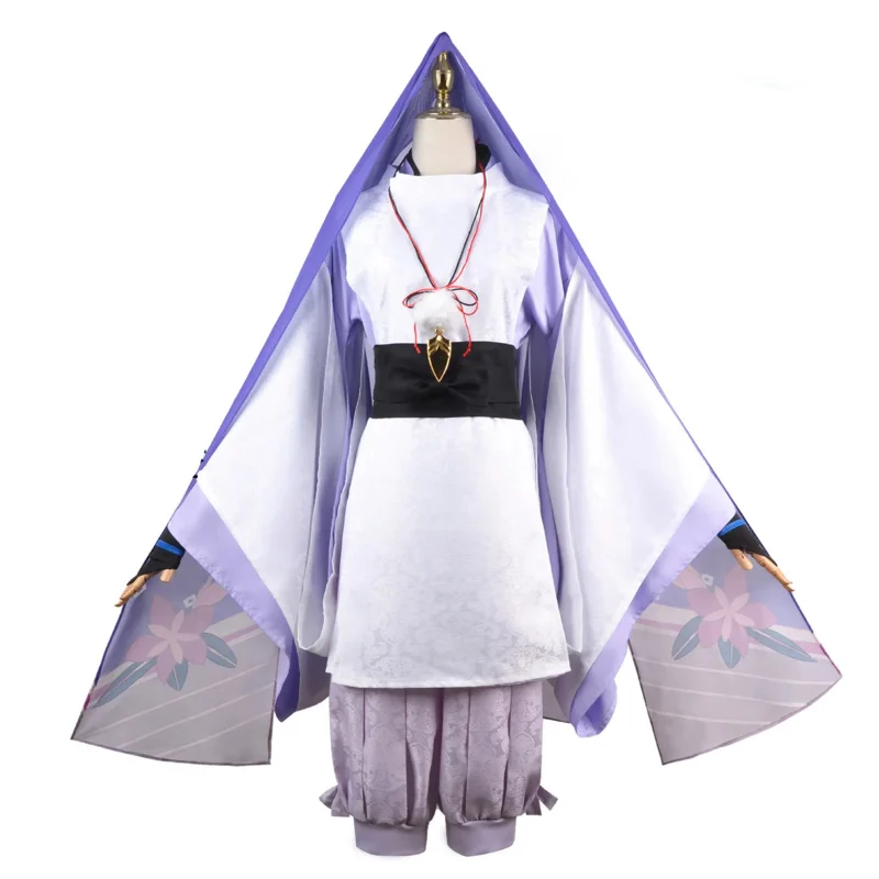 Wanderer Yuanshen Impact Scaramouche kostum Cosplay Wig permainan Anime Balladeer Kimono putih Halloween untuk pria wanita