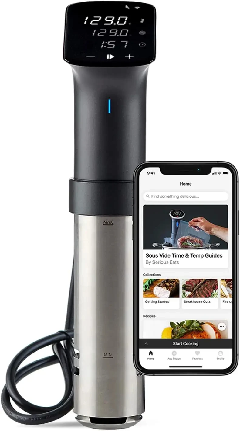 Culinary Sous Vide Precision Cooker Pro, 1200 Watts, Black and Silver