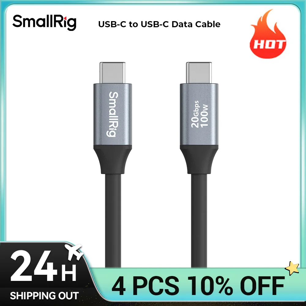 SmallRig USB-C to USB-C Data Cable for USB Type-C Rev 2.2,USB PD 3.0, High-resolution DP 1.4 Video Signal Transmission for DSLR