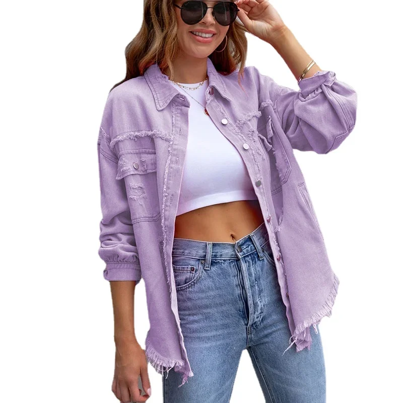 Hollow Out Denim Blouse Women Loose and Comfortable Blouses Shirt Vintage Denim Camisas De Mujer Womens Tops Harajuku Streetwear