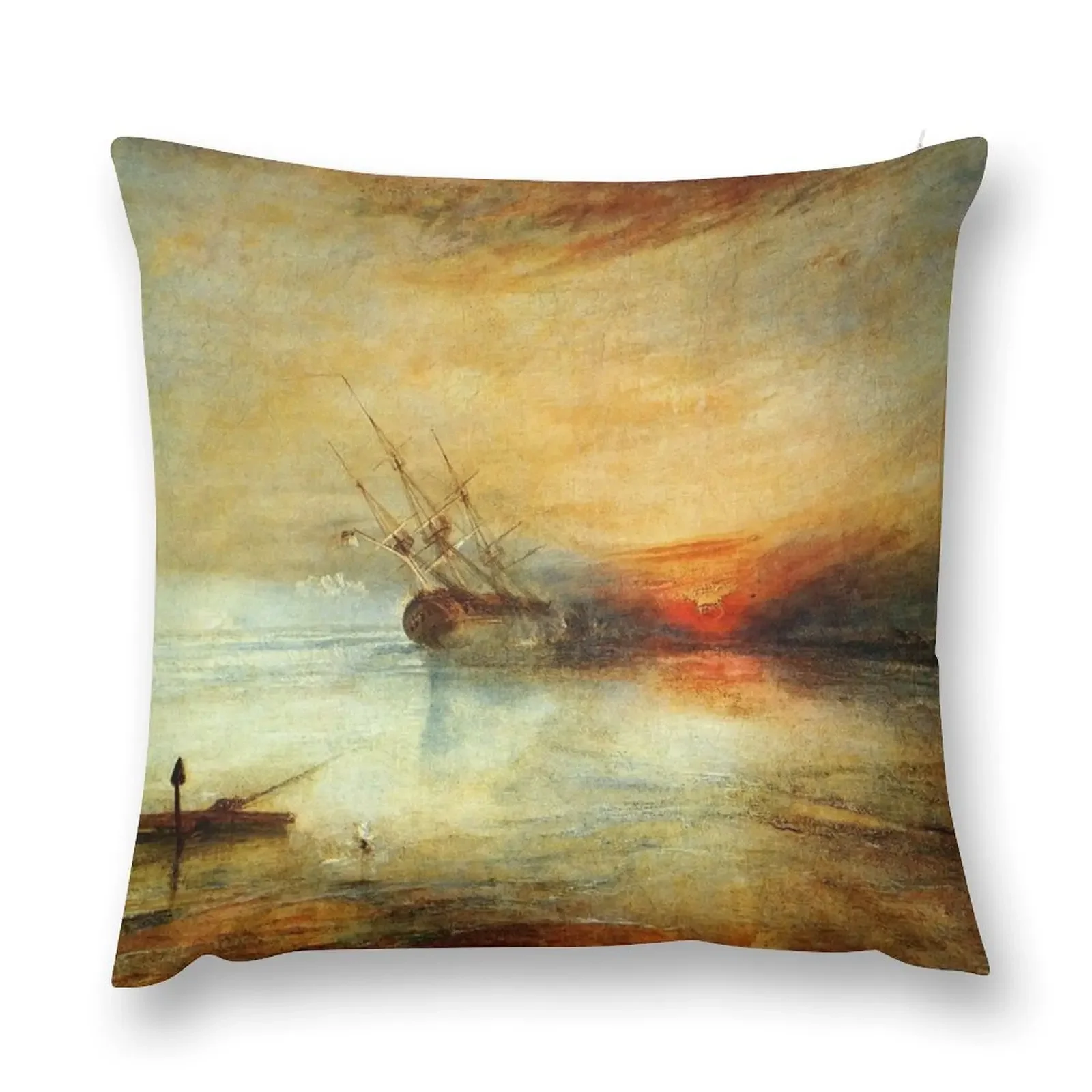 Joseph Mallord William Turner's Fort Vimieux Throw Pillow Embroidered Cushion Cover Luxury Cushion Cover pillow