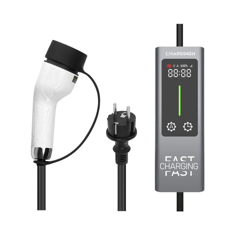 Type2 3.5KW 16A Portable EV Charger Fast Charging Adjustable Current Pile Electric Cars 7KW Output Power New Charging Stations