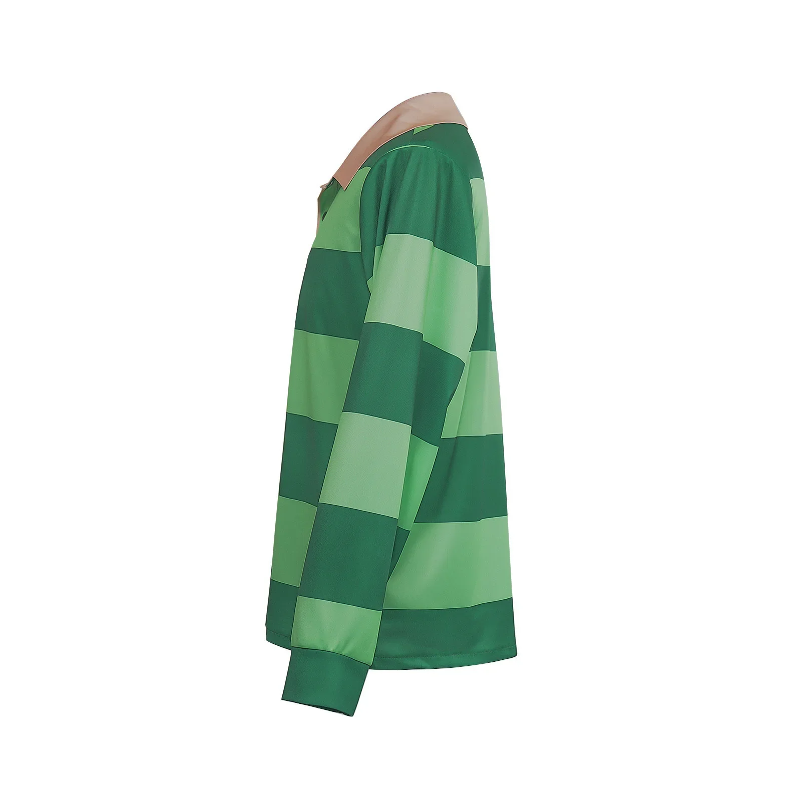 بدلة لعب الأدوار لبصمة القدم الصغيرة الزرقاء كوس البدلة الأزرق قناع بولو مخطط أخضر أزرق بصمة صغيرة نفس تي شيرت