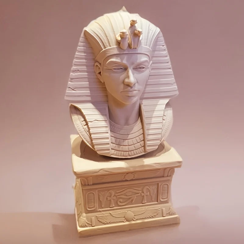 Ancient Egyptian Pharaoh Tutankhamun Bust Statue, Nemes Headdress, Eye of Horus, Home & Garden Decor Collectible