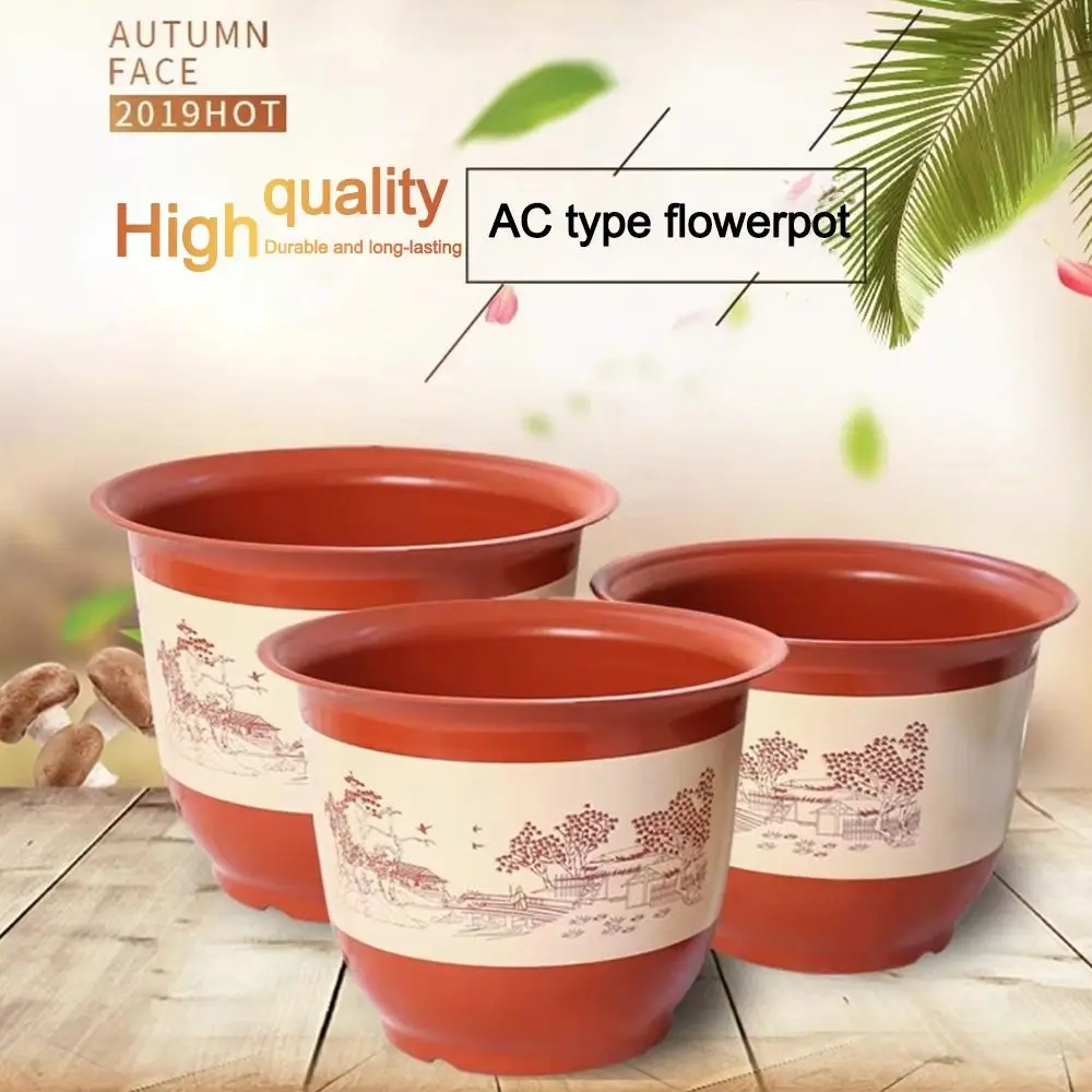 Practical Thickened Flower Pot Large-diameter Imitation Purple Sand Printing Resin Potted Bonsai Flower Pot