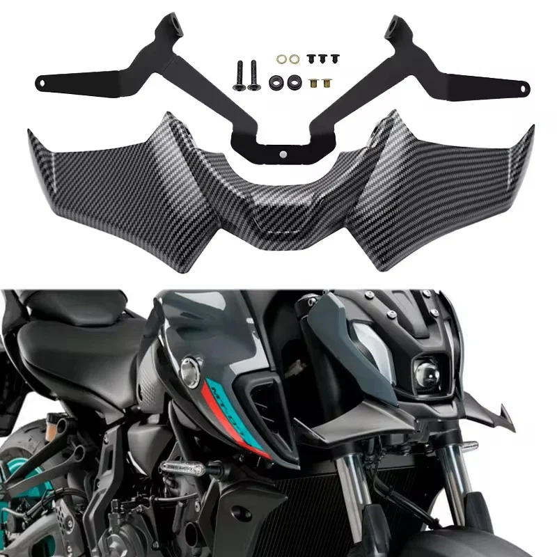 

Motorcycle Sport Downforce Naked Front Spoilers Aerodynamic Wing Deflector for YAMAHA MT07 MT-07 SP MT 07 2021 2022 2023 2024