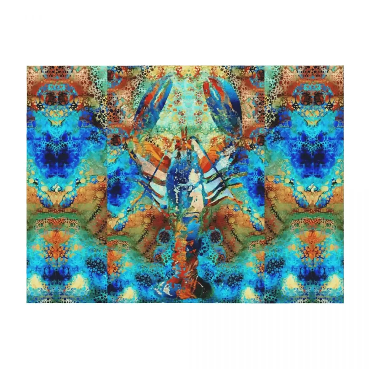 

Primary Colors Lobster Art by Sharon Cummings Throw Blanket Furry Bed Fashionable Designers Cute Blankets