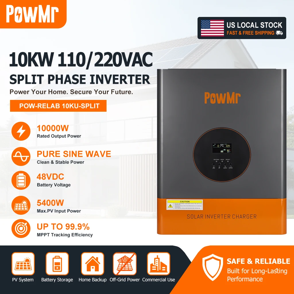 Split Phase Inverter 10Kw 110V 220V - PowMr 10KW Low Frequency Split Phase