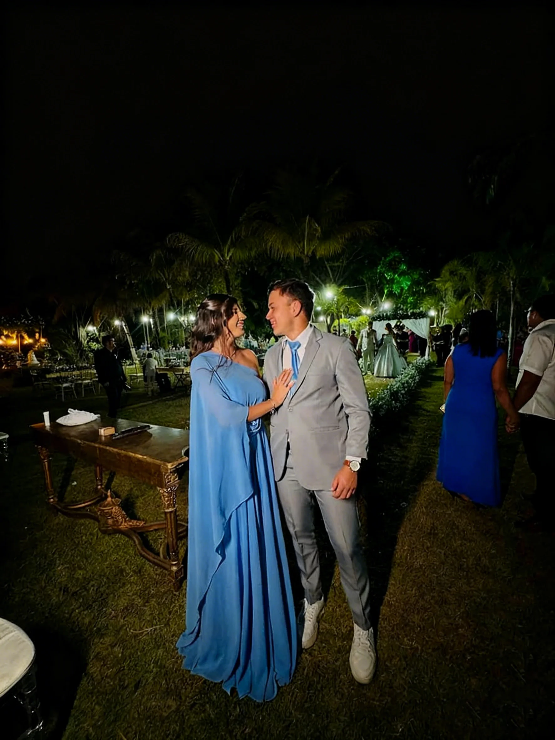 Blue Chiffon Prom Gown One Shoulder Evening Dresses 3D Flower Bridesmaid Dress Wedding Party Dress Customized