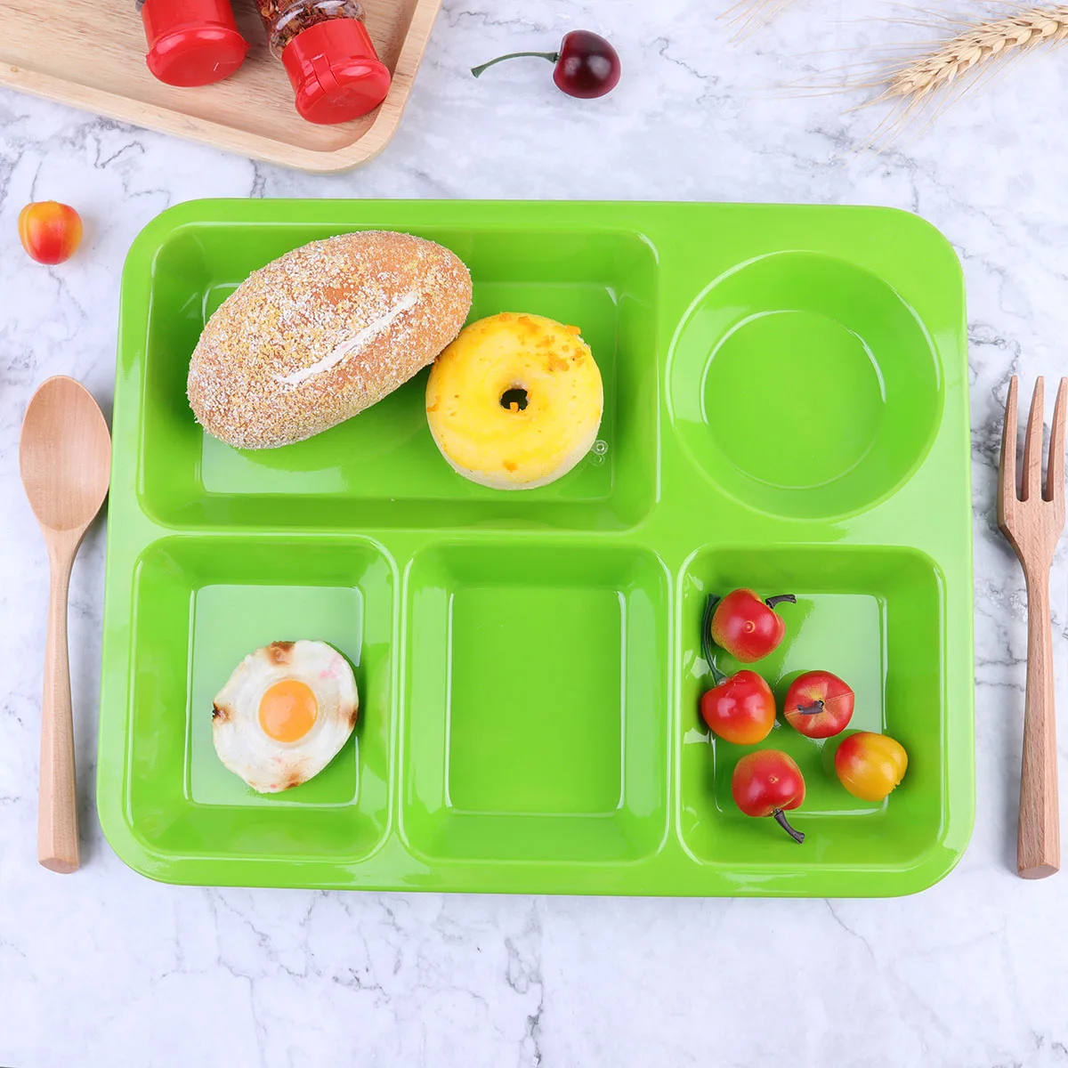 

3 Pcs Tableware Anti-fall Partition Plate Cutlery Food Divider Trays for Eating