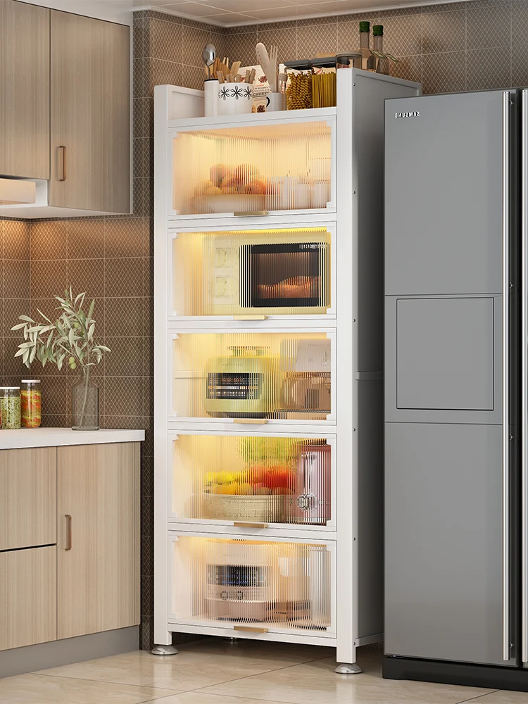 Kitchen racks, crevices, storage cabinets, integrated floor-to-floor multi-storey lockers, narrow cabinets with doors for electr