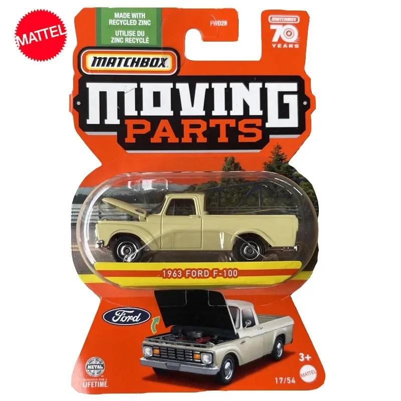 Originele Mattel Matchbox Auto Fwd28 1/64 Diecast Gedeeltelijke Opening 1963 Ford F-100 Voertuig Speelgoed Voor Jongens Collectie Verjaardagscadeau